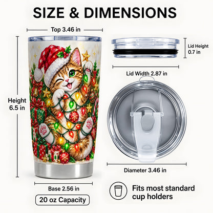 #pl[20oz|Steel] Sparkling Cat Tumbler 20oz, Kitten Tumbler, Stainless Steel Travel Cup
