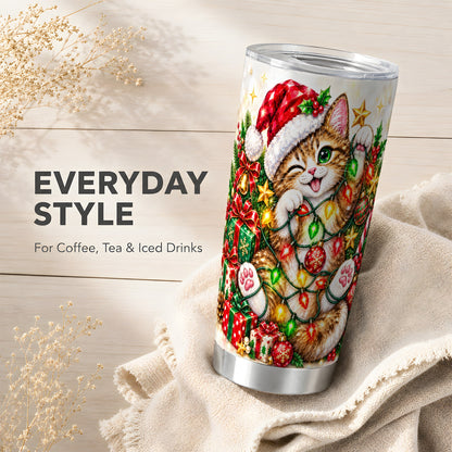 #pl[20oz|Steel] Sparkling Cat Tumbler 20oz, Kitten Tumbler, Stainless Steel Travel Cup