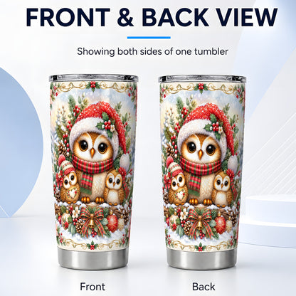#pl[20oz|Steel] Vintage Owl Tumbler 20oz, Christmas Tumbler, Stainless Steel Travel Cup