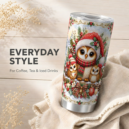 #pl[20oz|Steel] Vintage Owl Tumbler 20oz, Christmas Tumbler, Stainless Steel Travel Cup