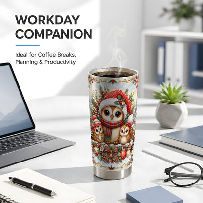 #pl[20oz|Steel] Vintage Owl Tumbler 20oz, Christmas Tumbler, Stainless Steel Travel Cup