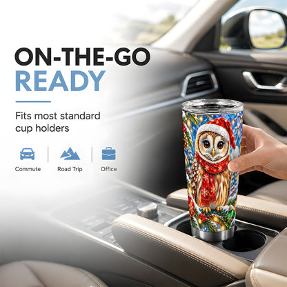 #pl[20oz|Steel] Jeweled Owl Tumbler 20oz, Christmas Tumbler, Stainless Steel Travel Cup