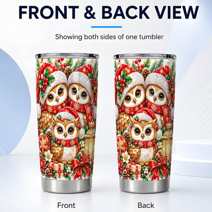 #pl[20oz|Steel] Faceted Owl Tumbler 20oz, Christmas Tumbler, Stainless Steel Travel Cup