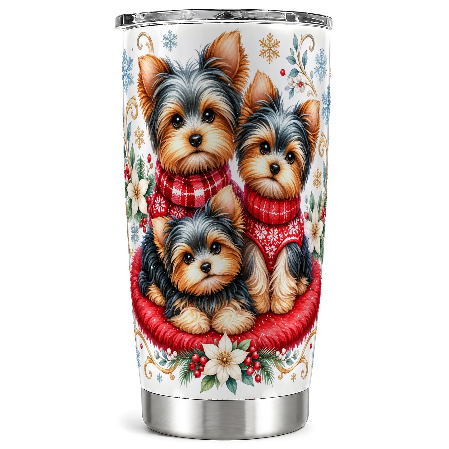 Yorkshire Terrier Tumbler 20oz, Dog Tumbler, Stainless Steel Travel Cup