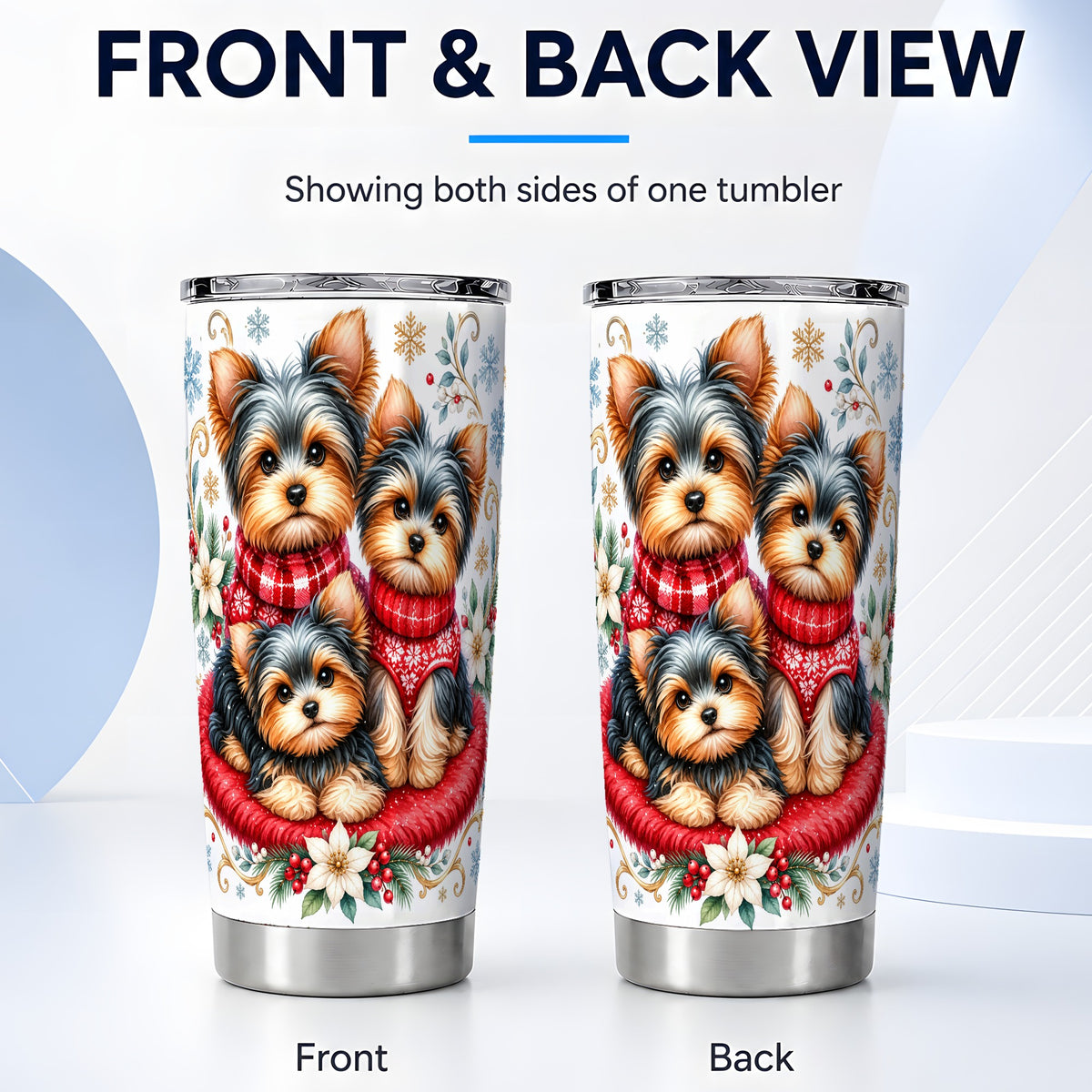 #pl[20oz|Steel] Yorkshire Terrier Tumbler 20oz, Dog Tumbler, Stainless Steel Travel Cup