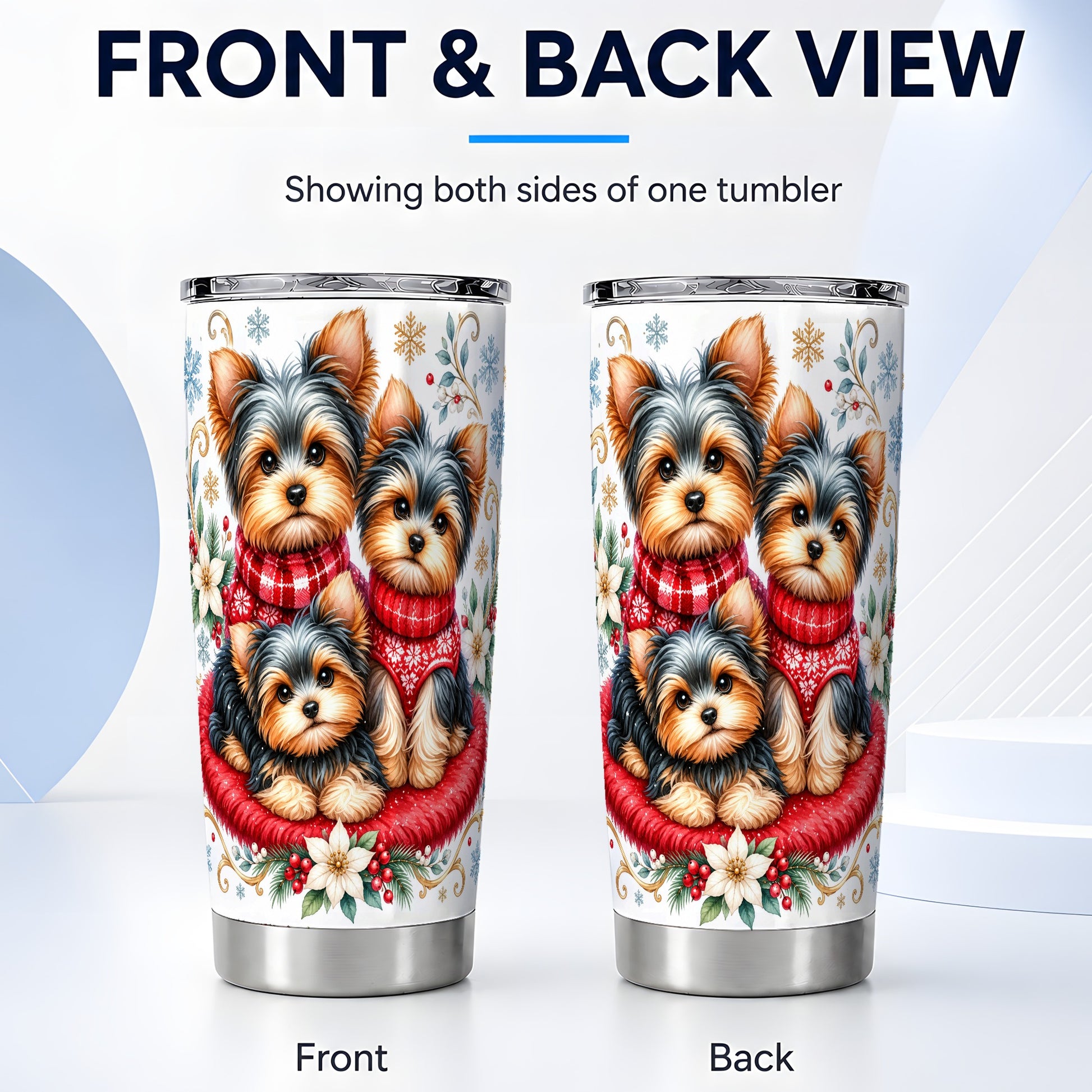 #pl[20oz|Steel] Yorkshire Terrier Tumbler 20oz, Dog Tumbler, Stainless Steel Travel Cup