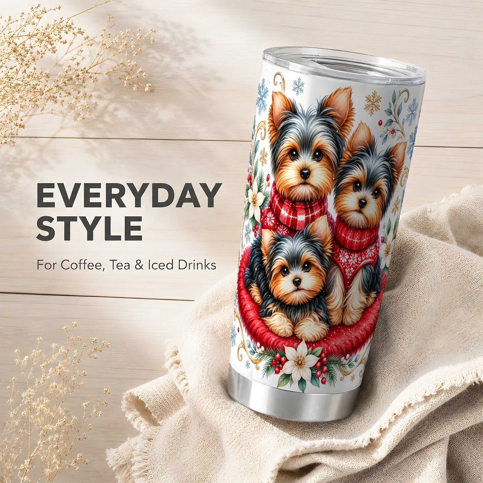#pl[20oz|Steel] Yorkshire Terrier Tumbler 20oz, Dog Tumbler, Stainless Steel Travel Cup