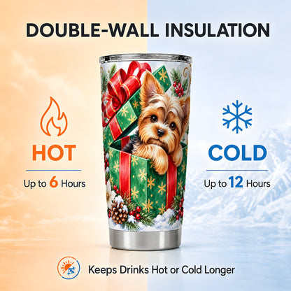 #pl[20oz|Steel] Yorkshire Terrier Tumbler 20oz, Dog Tumbler, Stainless Steel Travel Cup