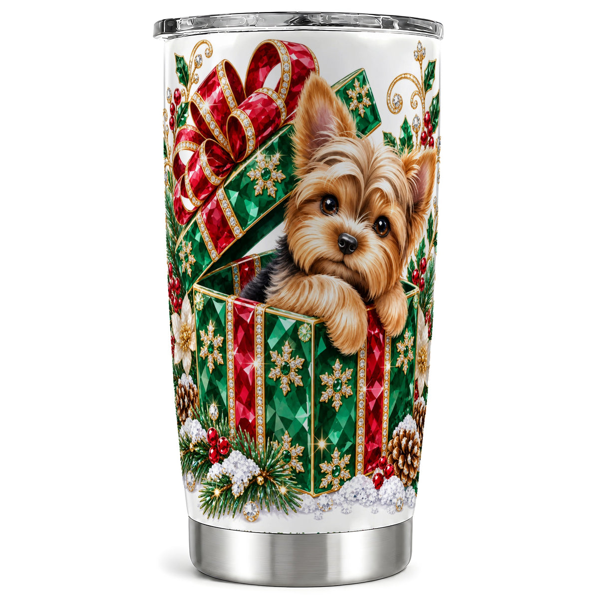 Gemstone Terrier Tumbler 20oz, Dog Tumbler, Stainless Steel Travel Cup