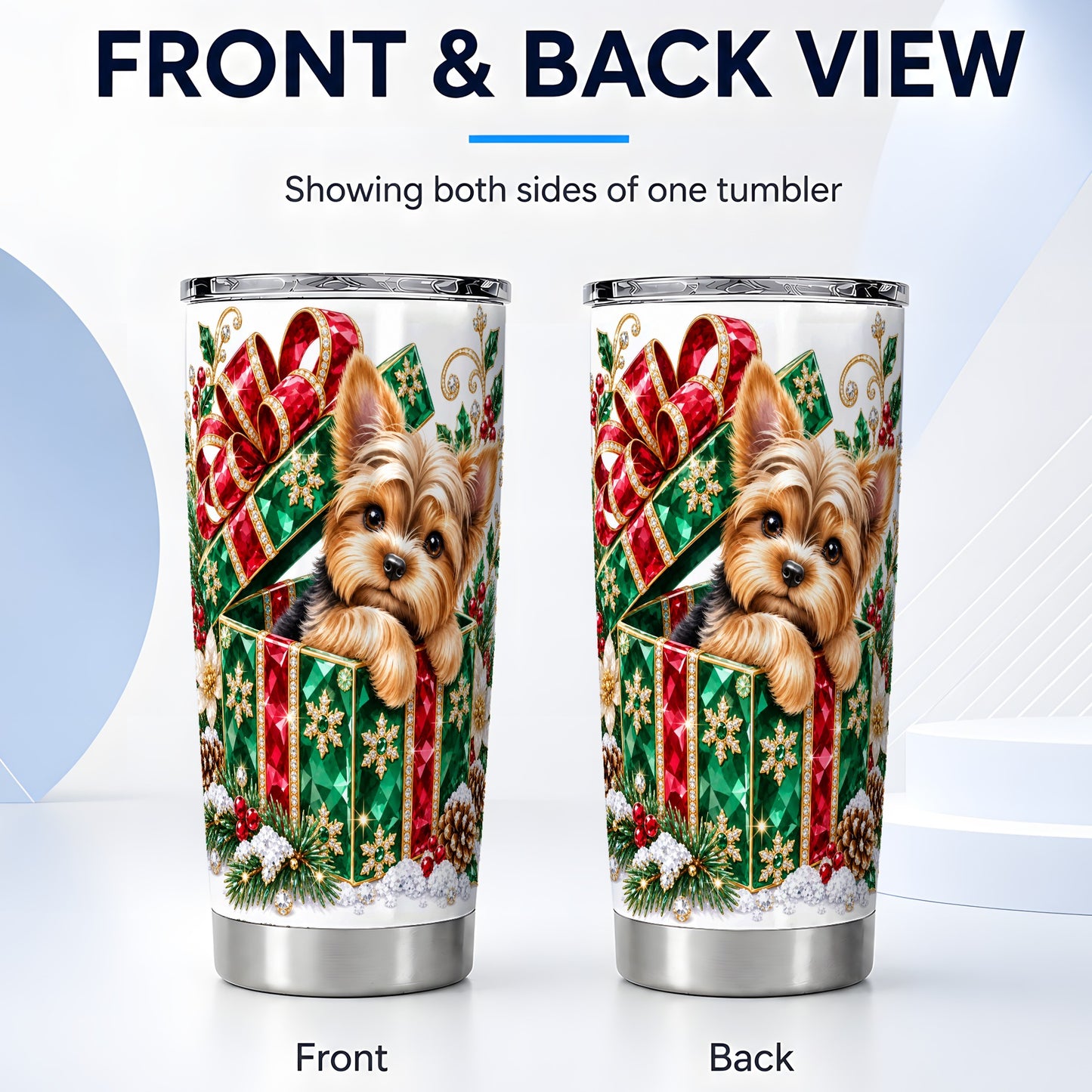 #pl[20oz|Steel] Gemstone Terrier Tumbler 20oz, Dog Tumbler, Stainless Steel Travel Cup