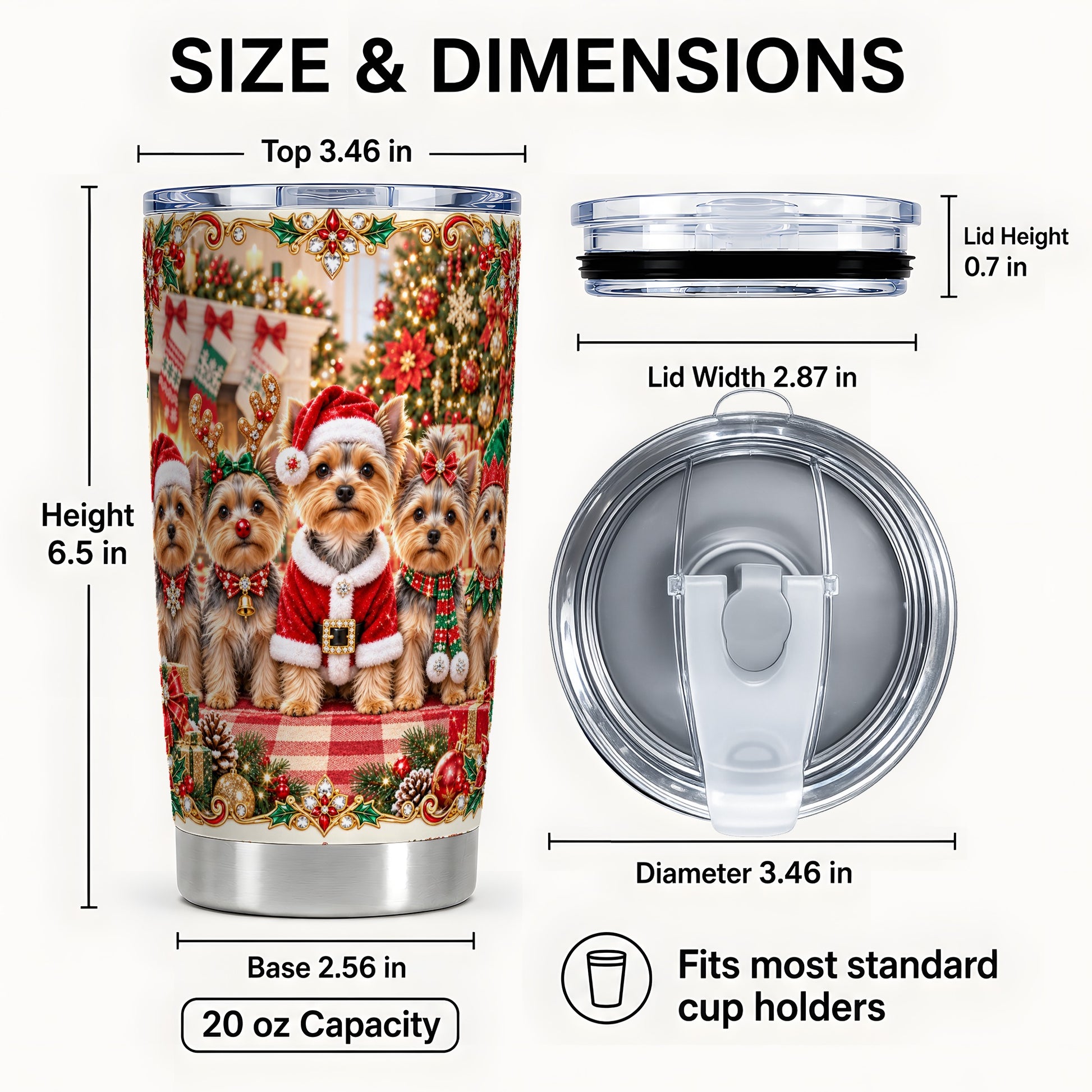 #pl[20oz|Steel] Yorkie Family Tumbler 20oz, Dog Tumbler, Stainless Steel Travel Cup