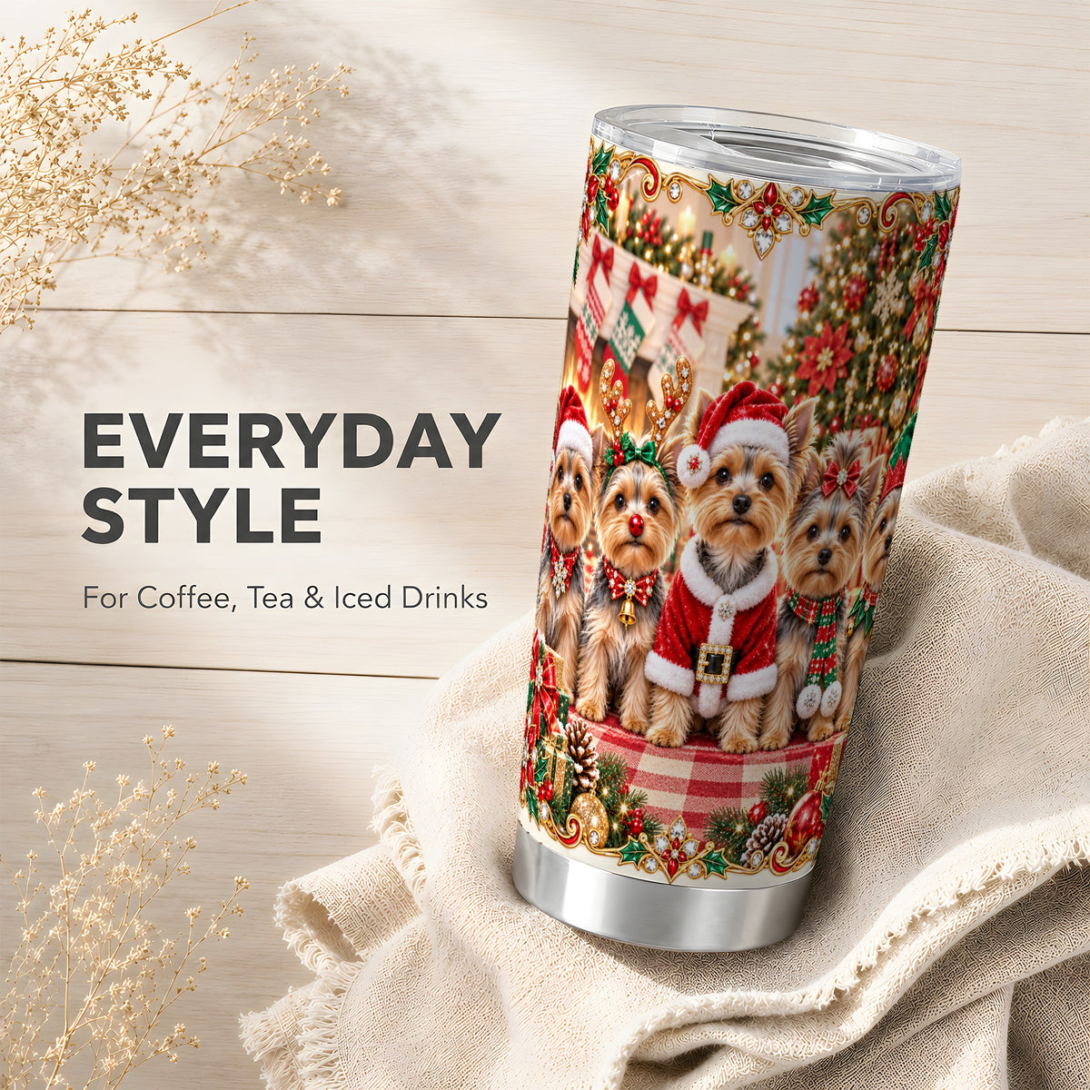 #pl[20oz|Steel] Yorkie Family Tumbler 20oz, Dog Tumbler, Stainless Steel Travel Cup
