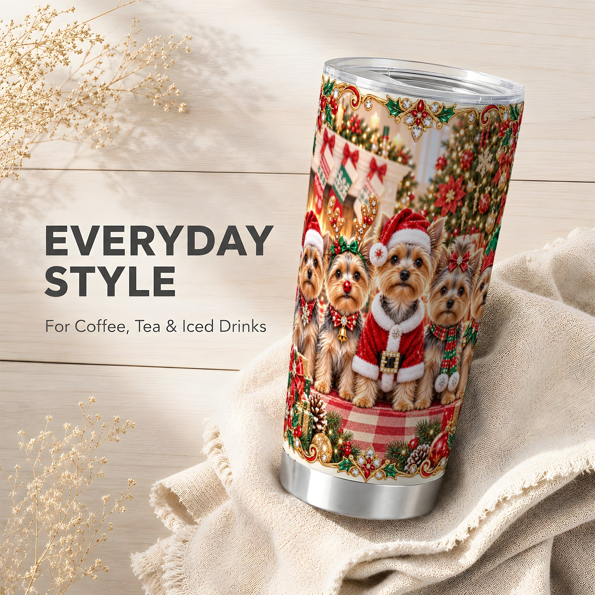 #pl[20oz|Steel] Yorkie Family Tumbler 20oz, Dog Tumbler, Stainless Steel Travel Cup