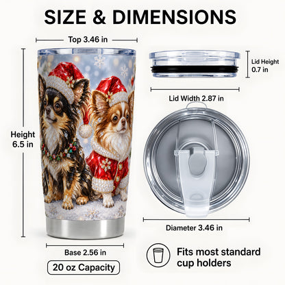 #pl[20oz|Steel] Christmas Chihuahua 20oz Tumbler, Dog Tumbler, Stainless Steel Travel Cup