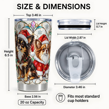 #pl[20oz|Steel] Christmas Chihuahua 20oz Tumbler, Dog Tumbler, Stainless Steel Travel Cup