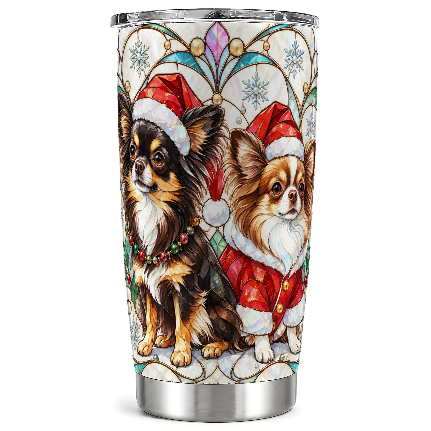 Christmas Chihuahua 20oz Tumbler, Dog Tumbler, Stainless Steel Travel Cup