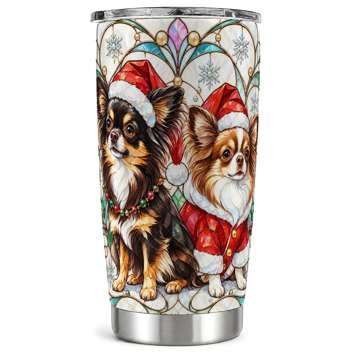 Christmas Chihuahua 20oz Tumbler, Dog Tumbler, Stainless Steel Travel Cup
