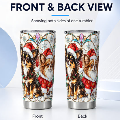 #pl[20oz|Steel] Christmas Chihuahua 20oz Tumbler, Dog Tumbler, Stainless Steel Travel Cup