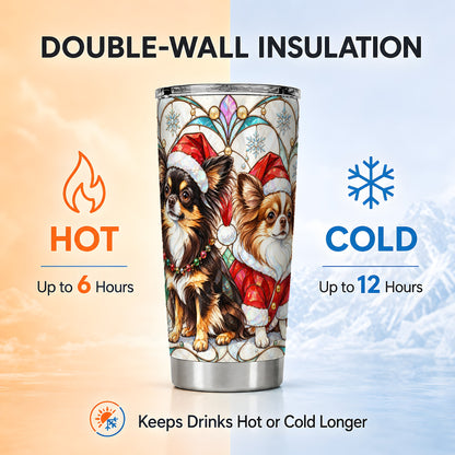 #pl[20oz|Steel] Christmas Chihuahua 20oz Tumbler, Dog Tumbler, Stainless Steel Travel Cup