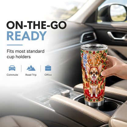 #pl[20oz|Steel] Christmas Chihuahua Tumbler 20oz, Dog Tumbler, Stainless Steel Travel Cup