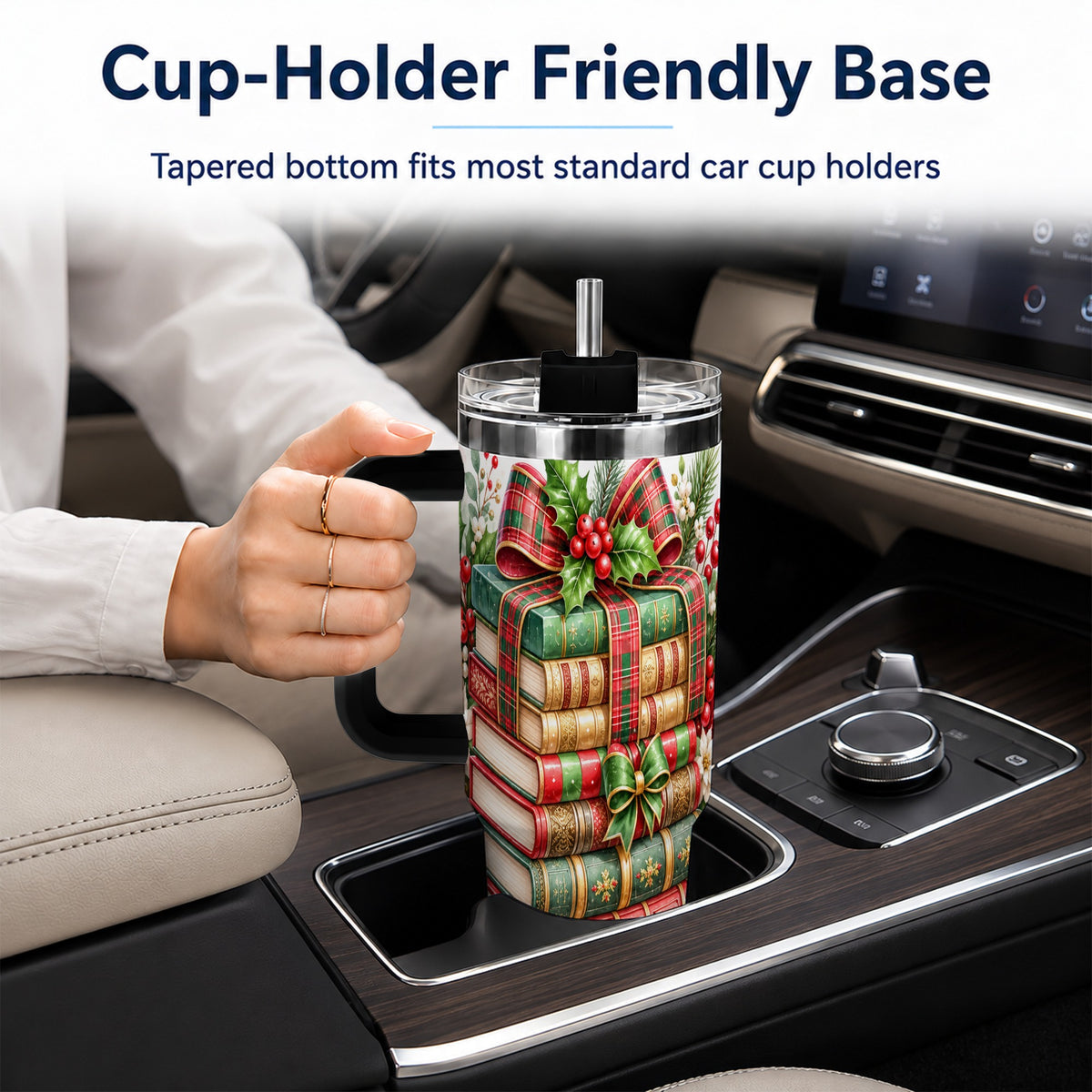 #pl[40oz|Black] Watercolor Books 40oz Tumbler, Holiday Tumbler, Stainless Steel Travel Cup