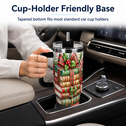 #pl[40oz|Black] Watercolor Books 40oz Tumbler, Holiday Tumbler, Stainless Steel Travel Cup