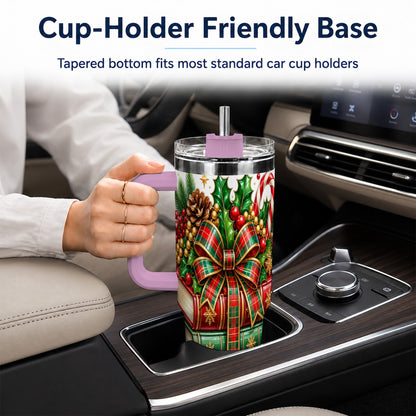#pl[40oz|Pink] Classic Books 40oz Tumbler, Christmas Tumbler, Stainless Steel Travel Cup