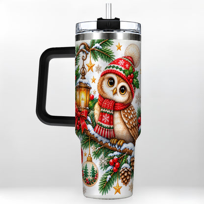 #pl[40oz|Black] Cozy Owl 40oz Tumbler, Lantern Owl Tumbler, Stainless Steel Travel Cup