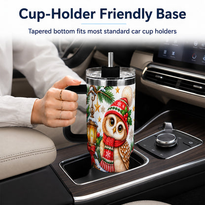 #pl[40oz|Black] Cozy Owl 40oz Tumbler, Lantern Owl Tumbler, Stainless Steel Travel Cup