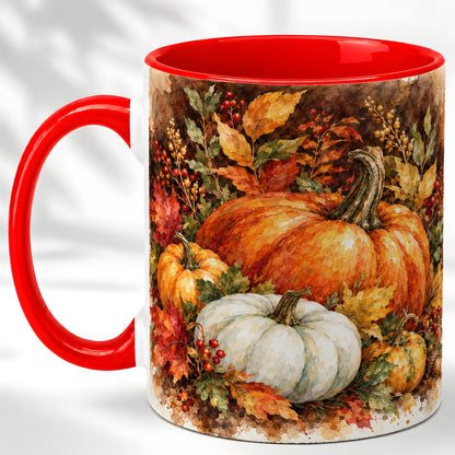 Autumn Pumpkin Harvest Coffee Mug, Fall Pumpkin Mug, Ceramic Cup