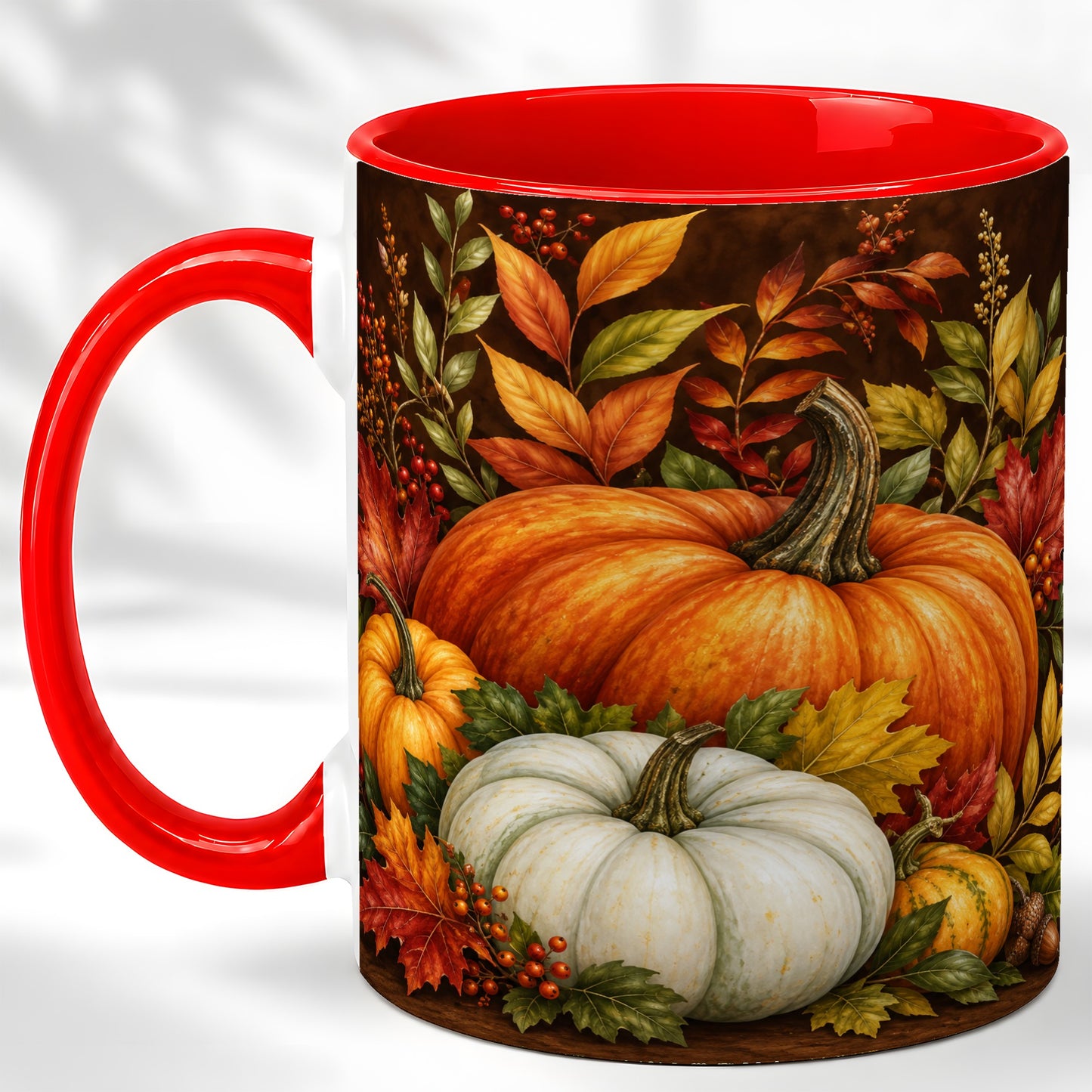 Rustic Autumn Pumpkin Coffee Mug, Fall Harvest Mug, Ceramic Cup