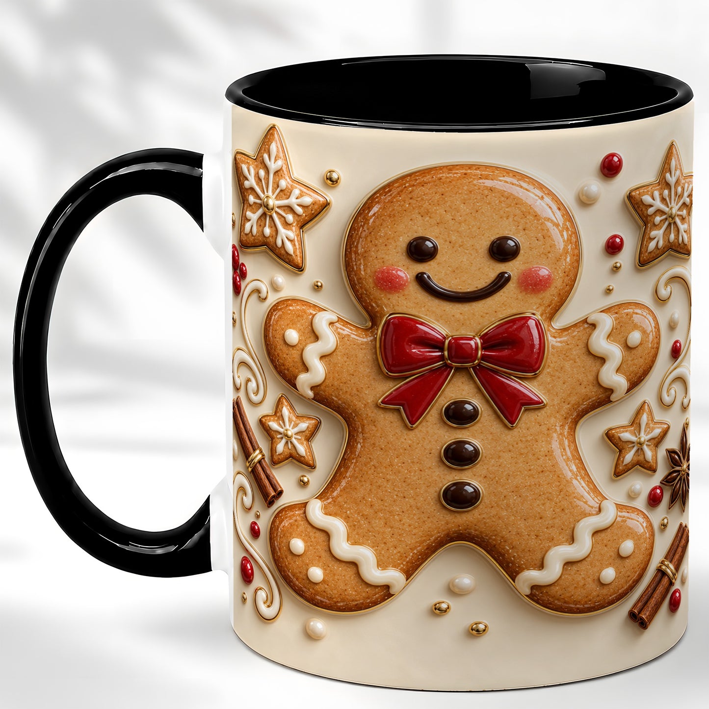 #pl[11oz|Black] Classic Gingerbread Coffee Mug, Christmas Cookie Mug, Ceramic Cup