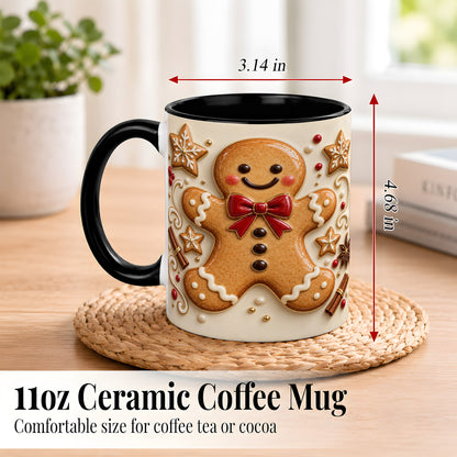 #pl[11oz|Black] Classic Gingerbread Coffee Mug, Christmas Cookie Mug, Ceramic Cup