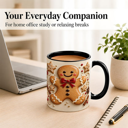 #pl[11oz|Black] Classic Gingerbread Coffee Mug, Christmas Cookie Mug, Ceramic Cup