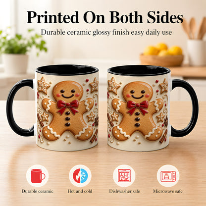 #pl[11oz|Black] Classic Gingerbread Coffee Mug, Christmas Cookie Mug, Ceramic Cup