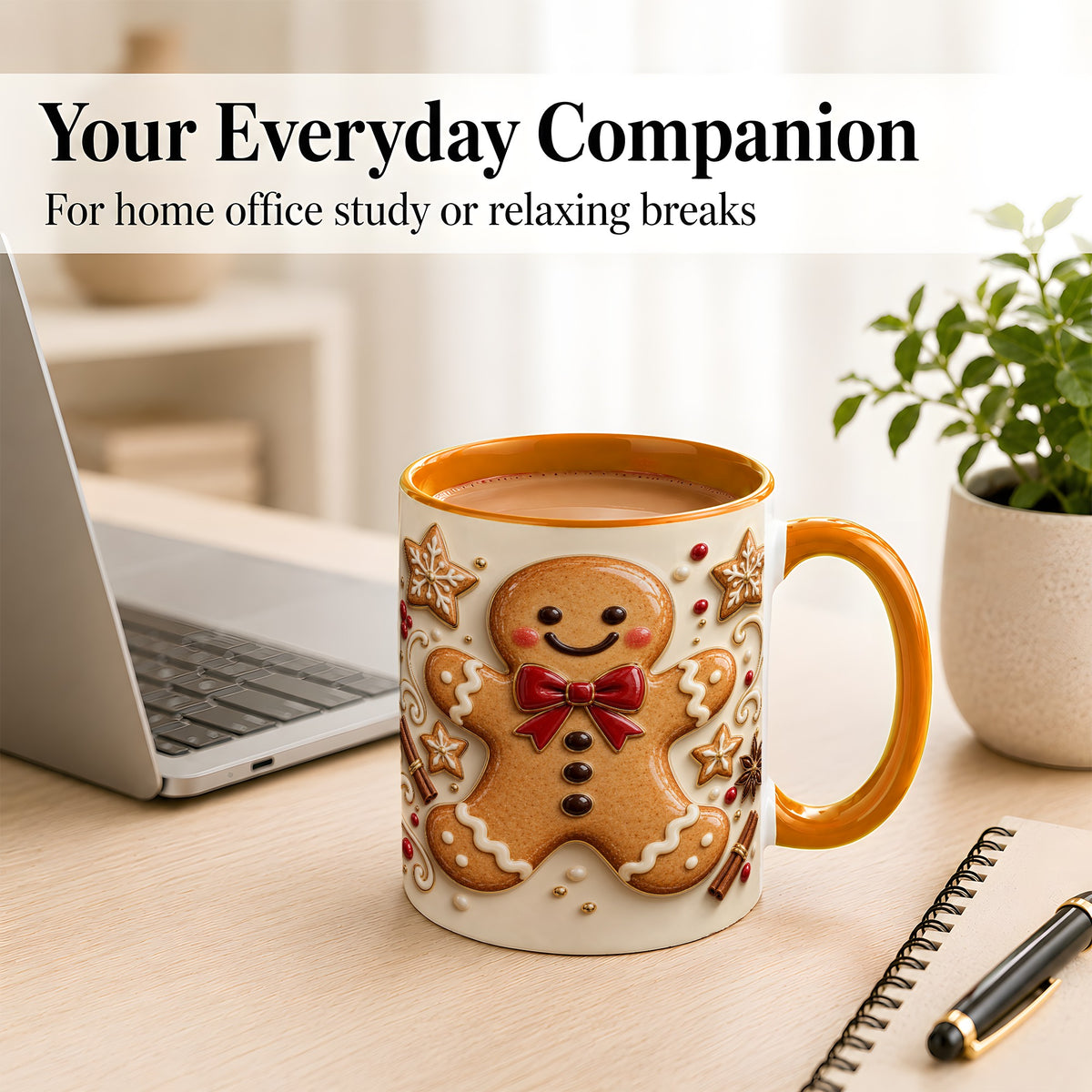 #pl[11oz|Orange] Classic Gingerbread Coffee Mug, Christmas Cookie Mug, Ceramic Cup