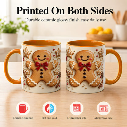 #pl[11oz|Orange] Classic Gingerbread Coffee Mug, Christmas Cookie Mug, Ceramic Cup