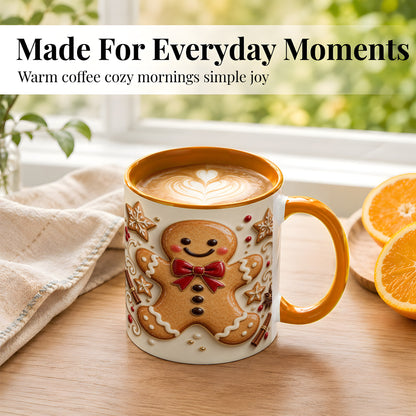 #pl[11oz|Orange] Classic Gingerbread Coffee Mug, Christmas Cookie Mug, Ceramic Cup