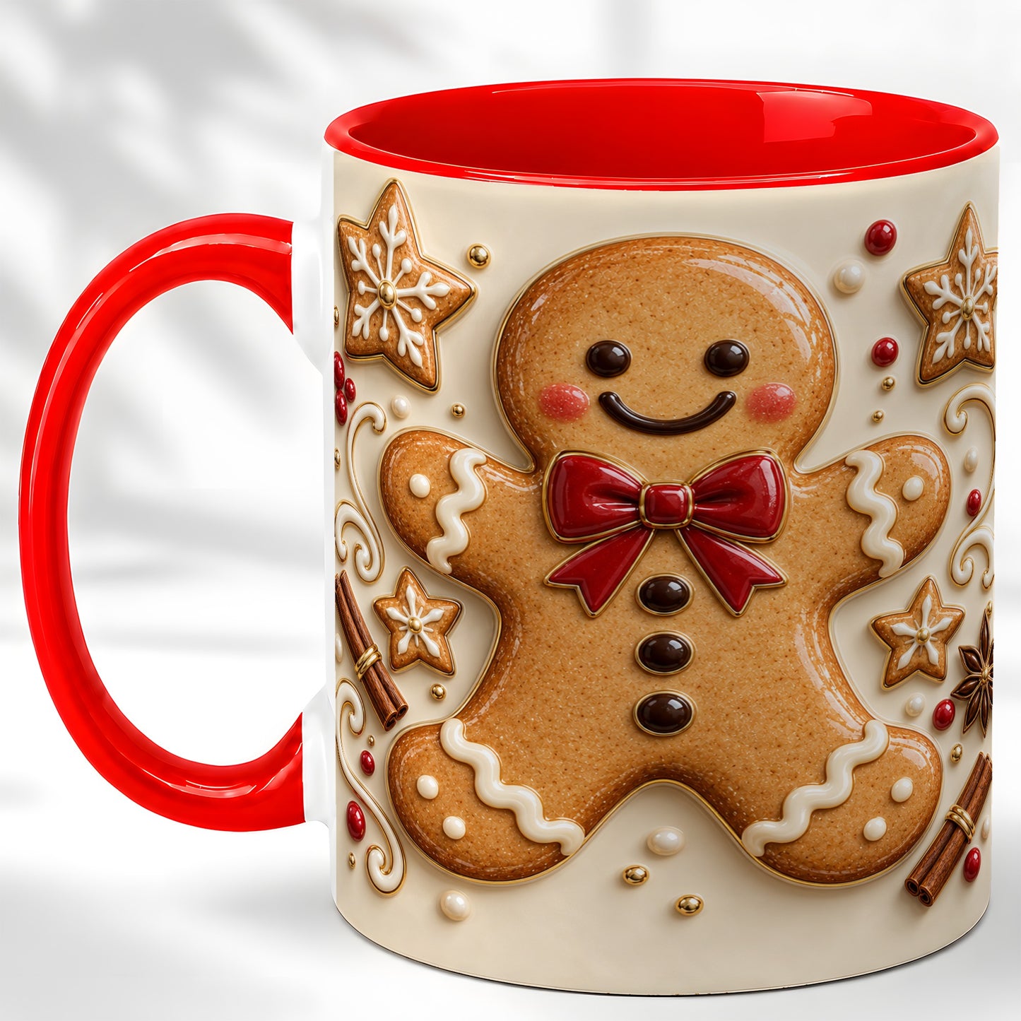 Classic Gingerbread Coffee Mug, Christmas Cookie Mug, Ceramic Cup