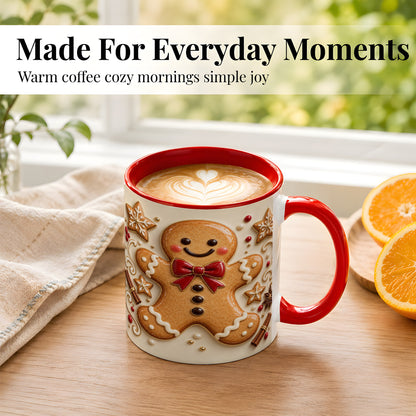 #pl[11oz|Red] Classic Gingerbread Coffee Mug, Christmas Cookie Mug, Ceramic Cup