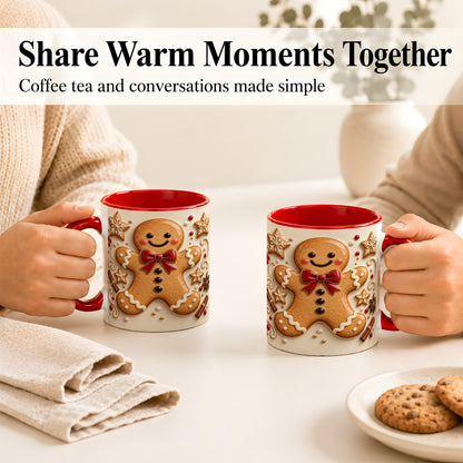 #pl[11oz|Red] Classic Gingerbread Coffee Mug, Christmas Cookie Mug, Ceramic Cup
