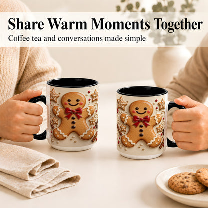 #pl[15oz|Black] Classic Gingerbread Coffee Mug, Christmas Cookie Mug, Ceramic Cup