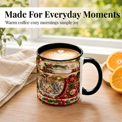 #pl[11oz|Black] Christmas Stand Mixer Coffee Mug, Holiday Baking Mug, Ceramic Cup