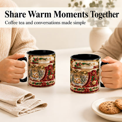 #pl[11oz|Black] Christmas Stand Mixer Coffee Mug, Holiday Baking Mug, Ceramic Cup