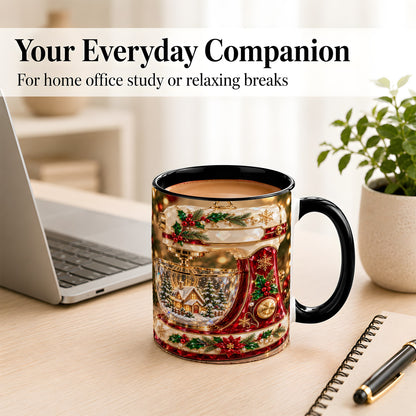 #pl[11oz|Black] Christmas Stand Mixer Coffee Mug, Holiday Baking Mug, Ceramic Cup