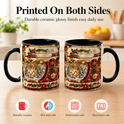 #pl[11oz|Black] Christmas Stand Mixer Coffee Mug, Holiday Baking Mug, Ceramic Cup