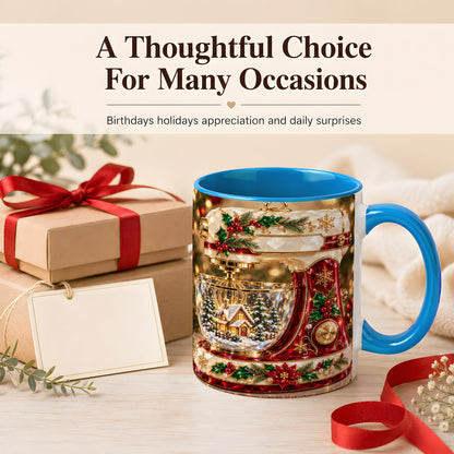 #pl[11oz|Blue] Christmas Stand Mixer Coffee Mug, Holiday Baking Mug, Ceramic Cup
