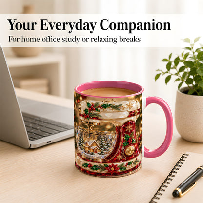 #pl[11oz|Pink] Christmas Stand Mixer Coffee Mug, Holiday Baking Mug, Ceramic Cup