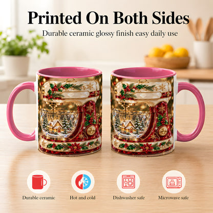 #pl[11oz|Pink] Christmas Stand Mixer Coffee Mug, Holiday Baking Mug, Ceramic Cup