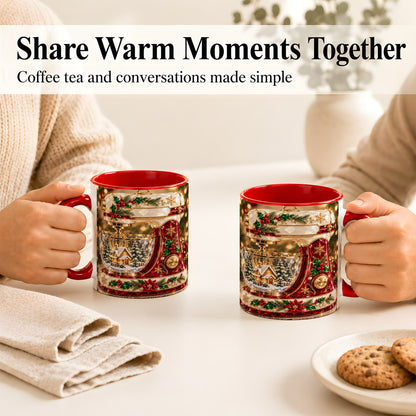 #pl[11oz|Red] Christmas Stand Mixer Coffee Mug, Holiday Baking Mug, Ceramic Cup